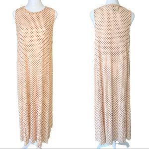 Vintage Zara ALine cream and brown polka dot dress / coverup.